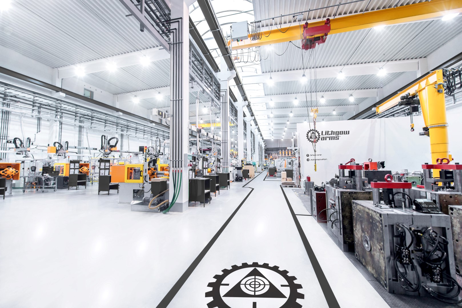 Modern factory & aisle