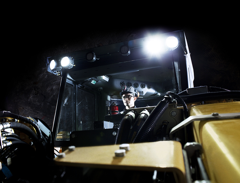 Operator in cabin of Boomer E2