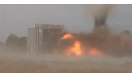 Image for Old tyres given new life in blast-resistant walls