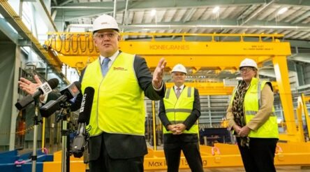 Image for Morrison visits shipyard as frigate prototyping begins