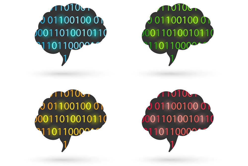 Brain with binary code concept