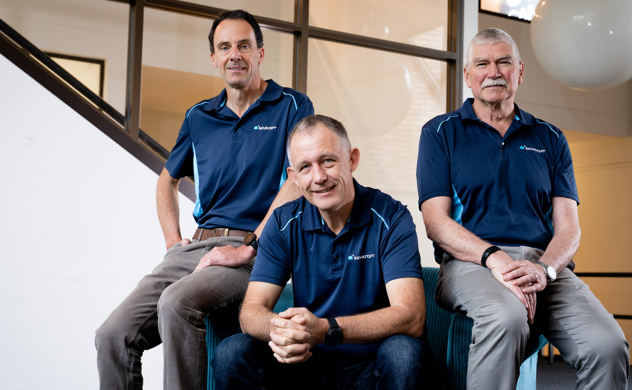 (L to R) Dr. Craig Benson, Dr. Doug Griffin, Mark Skidmore – SkyKraft Team