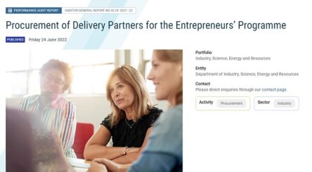 Image for Audit office slams Morrison government entrepreneurs program