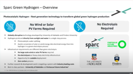 Image for Sparc and Fortescue accelerate novel green hydrogen process