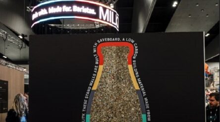 Image for MILKLAB and saveBOARD recycle waste into exhibition display