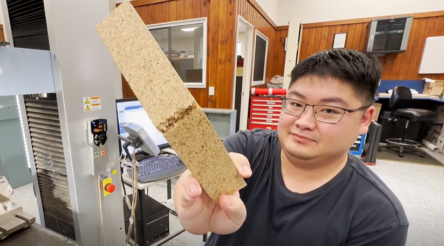 Image for Tests show crumb rubber-boosted particleboard promise