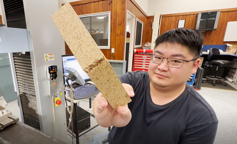 Tests show crumb rubber-boosted particleboard promise