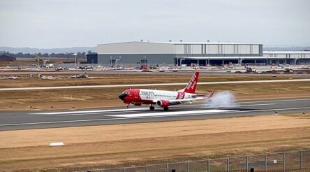 Image for First plane lands at Western Sydney International Airport